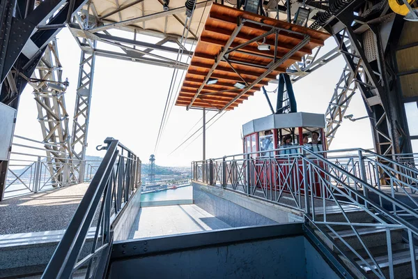 Seilbahn von barceloneta in montjuic - barcelona spanien — Stockfoto