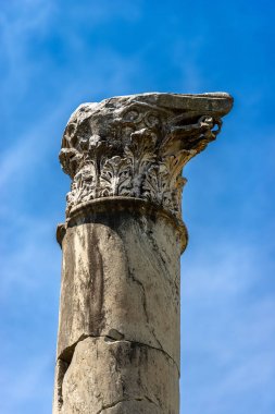 Korint tarzında sermaye li sütun - Ostia Antica Roma