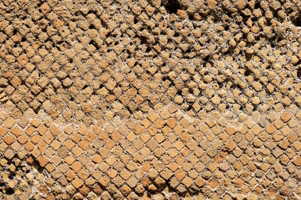 Oude Romeinse bakstenen muur-Ostia Antica Rome Italië — Stockfoto