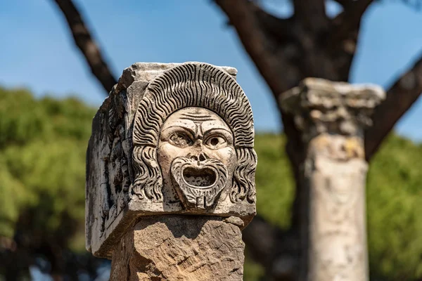 Theater mask - Roman amphitheater Ostia Antica - Rome Italy