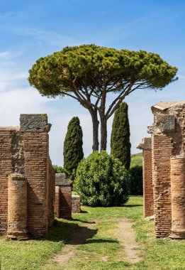 Ostia Antica Eski Roma kalıntıları - Roma İtalya