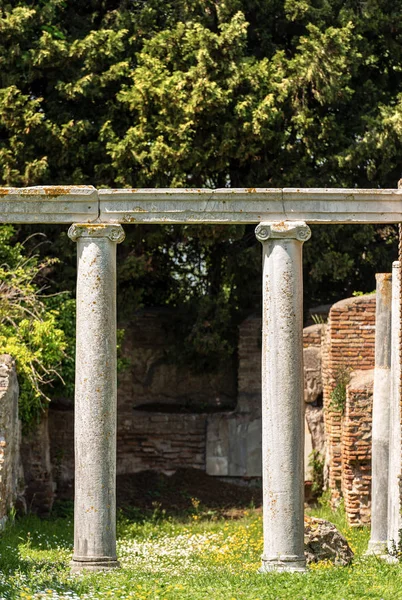 Ostia Antica Rome Italy - Old ruins of a Christian basilica — Stock Photo, Image