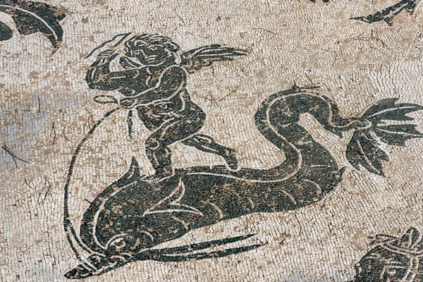 Detail van een mozaïekvloer in Ostia Antica-Rome Italië — Stockfoto