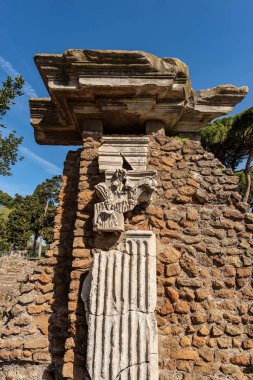 Antik Roma binalarının kalıntıları - Ostia Antica Roma İtalya