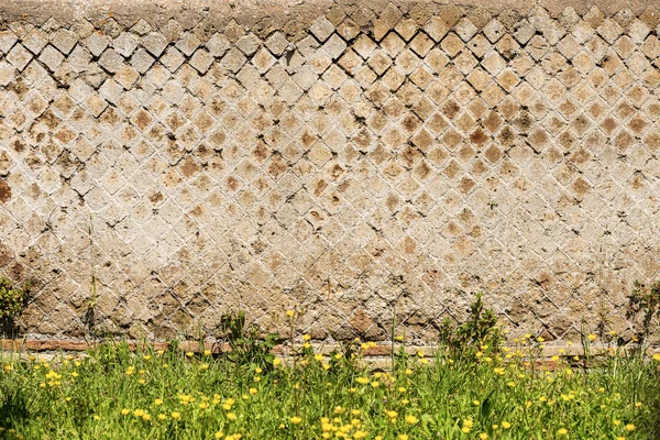 Oude Romeinse bakstenen muur-Ostia Antica Rome Italië — Stockfoto