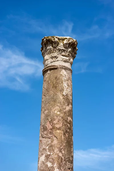 Ostia Antica Řím-kolona s vlastním kapitálem v Corinthském stylu — Stock fotografie