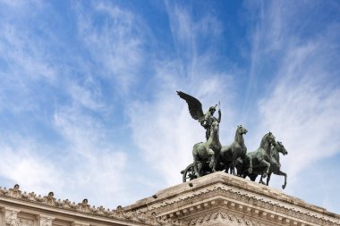 Kanatlı zafer ve Quadriga - Altare della Patria - Roma İtalya 
