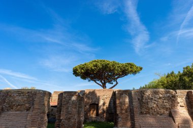 Roma binalarının eski kalıntıları - Ostia Antica Roma İtalya
