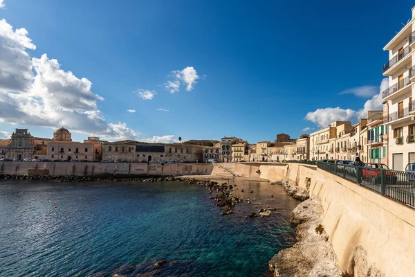 Ortygia eiland in Syracuse stad-Sicilië Italië — Stockfoto