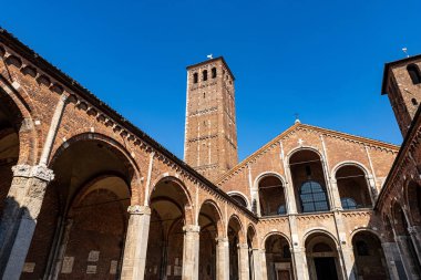 Saint Ambrogio Basilica in Romanesque style - Milan Italy clipart