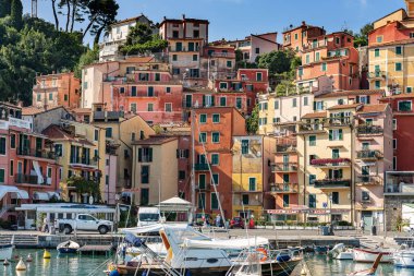 Lerici şehir ve liman evleri - Liguria İtalya