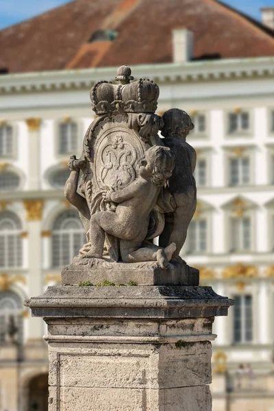 Coat of arms in the Nymphenburg Palace of Munich Germany — Stock Photo, Image