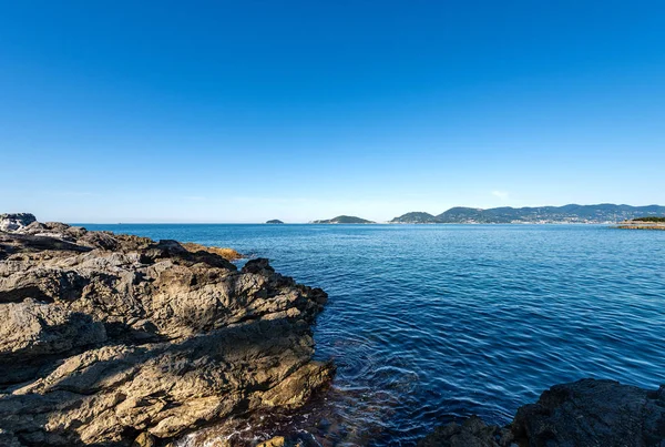 Golfo de La Spezia e Mar Mediterrâneo - Ligúria Itália — Fotografia de Stock