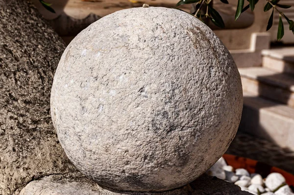 Close-up of old stone sphere - Italian architecture