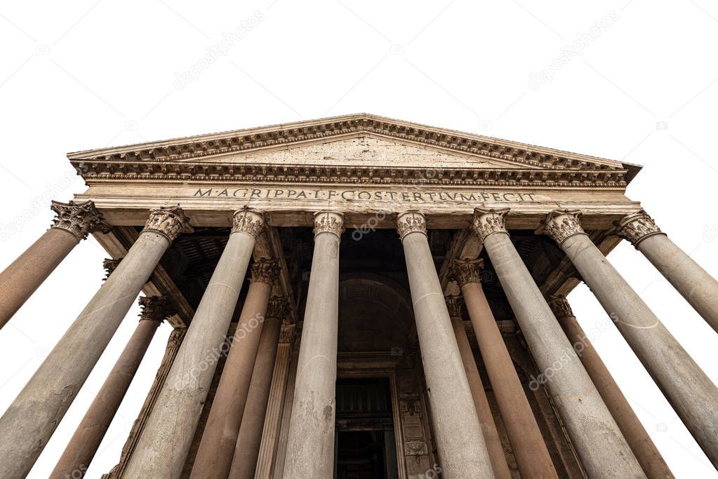 Rome Pantheon isolated on white background - Italy