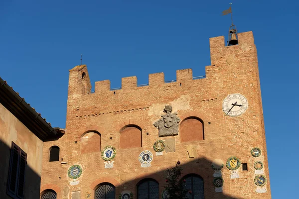 Dettaglio Del Palazzo Pretorio Nell Antica Città Medievale Certaldo Alto — Foto Stock