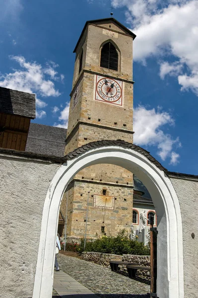 Altes Benediktinerkloster Sankt Johannes Unesco Weltkulturerbe Mustair Dorf Schweizer Alpen — Stockfoto