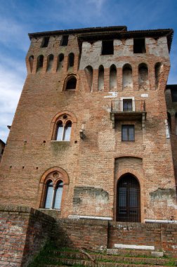 Ortaçağ San Giorgio Şatosu (St. George), 1395-1406, Lombardy, İtalya, Avrupa 'daki Mantua şehri (Mantova). Palazzo Ducale veya Gonzaga Kraliyet Sarayı.