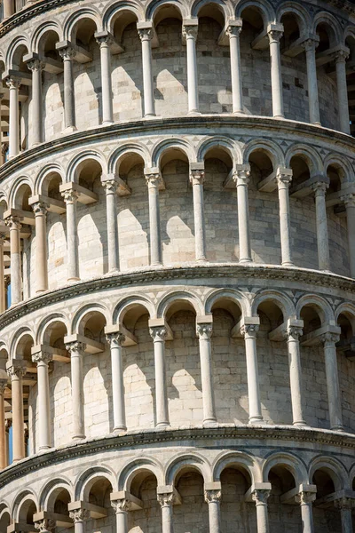 Крупный План Наклонной Башни Пизы Колокольни Собора Duomo Santa Maria — стоковое фото