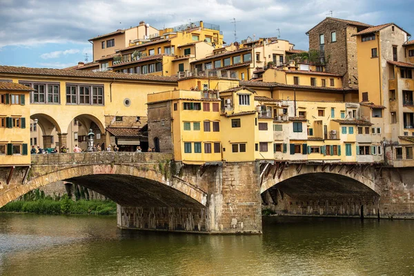 Bloemence Italië Aug 2020 Ponte Vecchio Oude Brug Rivier Arno — Stockfoto