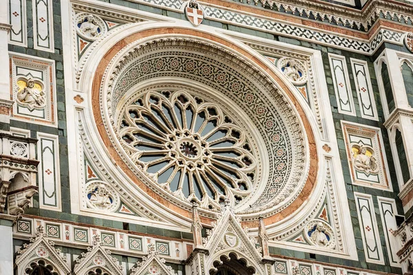 Catedral Florencia Duomo Santa Maria Del Fiore Primer Plano Fachada — Foto de Stock