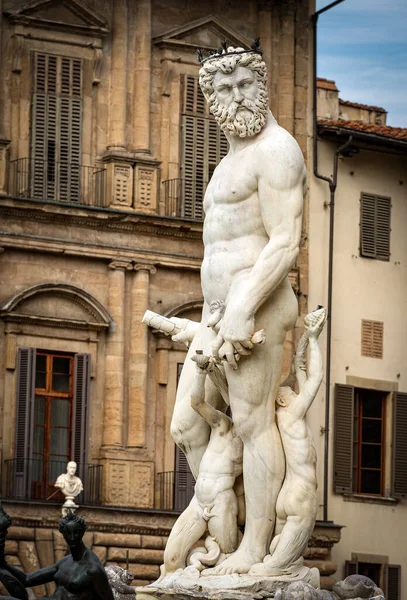 Fontana Nettuno Dio Romano Bartolomeo Ammannati 1560 1565 Piazza Della — Foto Stock