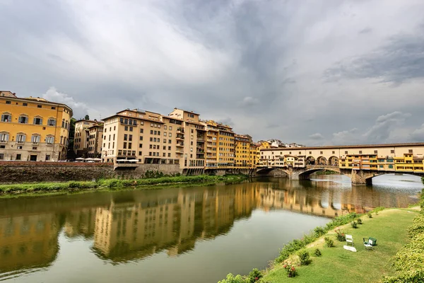 Ponte Vecchio Oude Brug Rivier Arno Florence Centrum Unesco Werelderfgoed — Stockfoto
