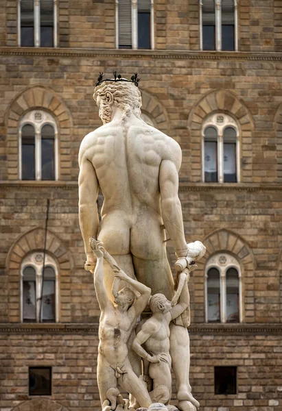 Florenz Neptunbrunnen Römische Gottheit Von Bartolomeo Ammannati 1560 1565 Piazza — Stockfoto