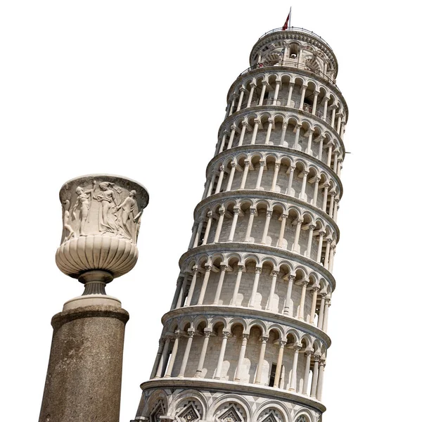 Lutande Tornet Pisa Och Vas Talang Vaso Del Talento Italienska — Stockfoto