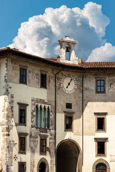 Palazzo Medievale Dell Orologio Palazzo Dell Orologio Pisa Centro Piazza — Foto Stock