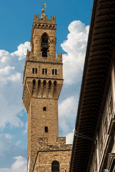 Florença Torre Relógio Palazzo Vecchio 1299 Chamado Torre Arnolfo Piazza — Fotografia de Stock