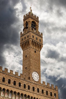 Floransa, Torre di Arnolfo, Piazza della Signoria, UNESCO dünya mirası bölgesi, Toskana, İtalya, Avrupa.