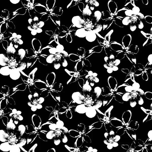 abstract flower pattern on black background