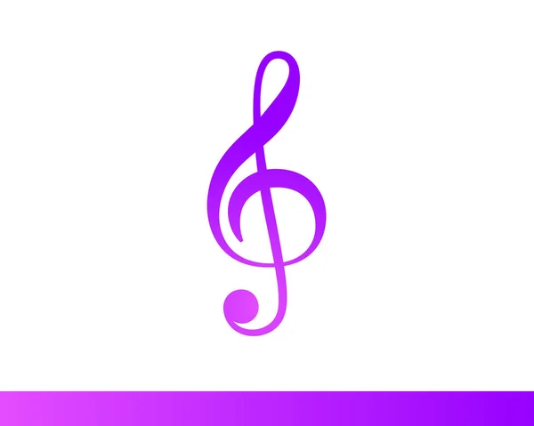 Treble Clef muzikale sleutel vector pictogram. Geïsoleerd op witte achtergrond — Stockvector