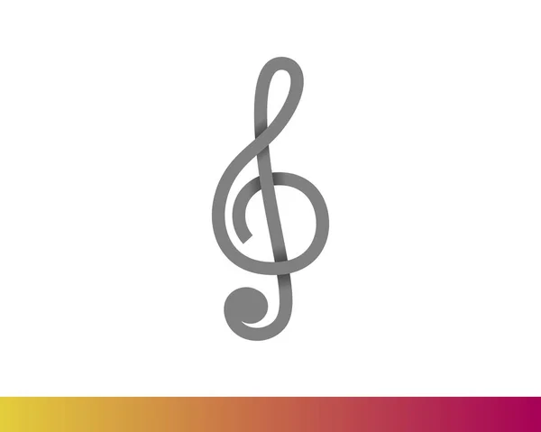Treble Clef muzikale sleutel vector pictogram. Geïsoleerd op witte achtergrond — Stockvector
