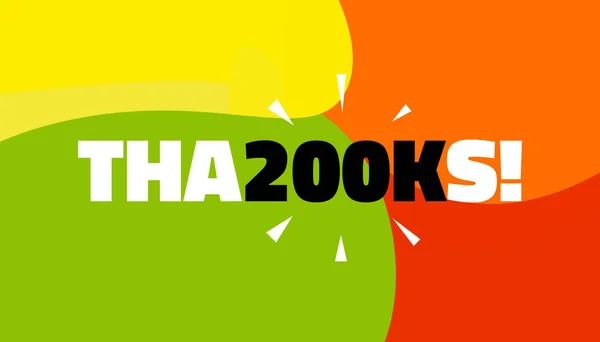 Banner in den sozialen Medien mit 200.000 Followern. vielen Dank für 200.000 Tausend Abonnenten Dekoration Post Vorlage. Grußkarte für soziale Netzwerke. Vektorillustration — Stockvektor