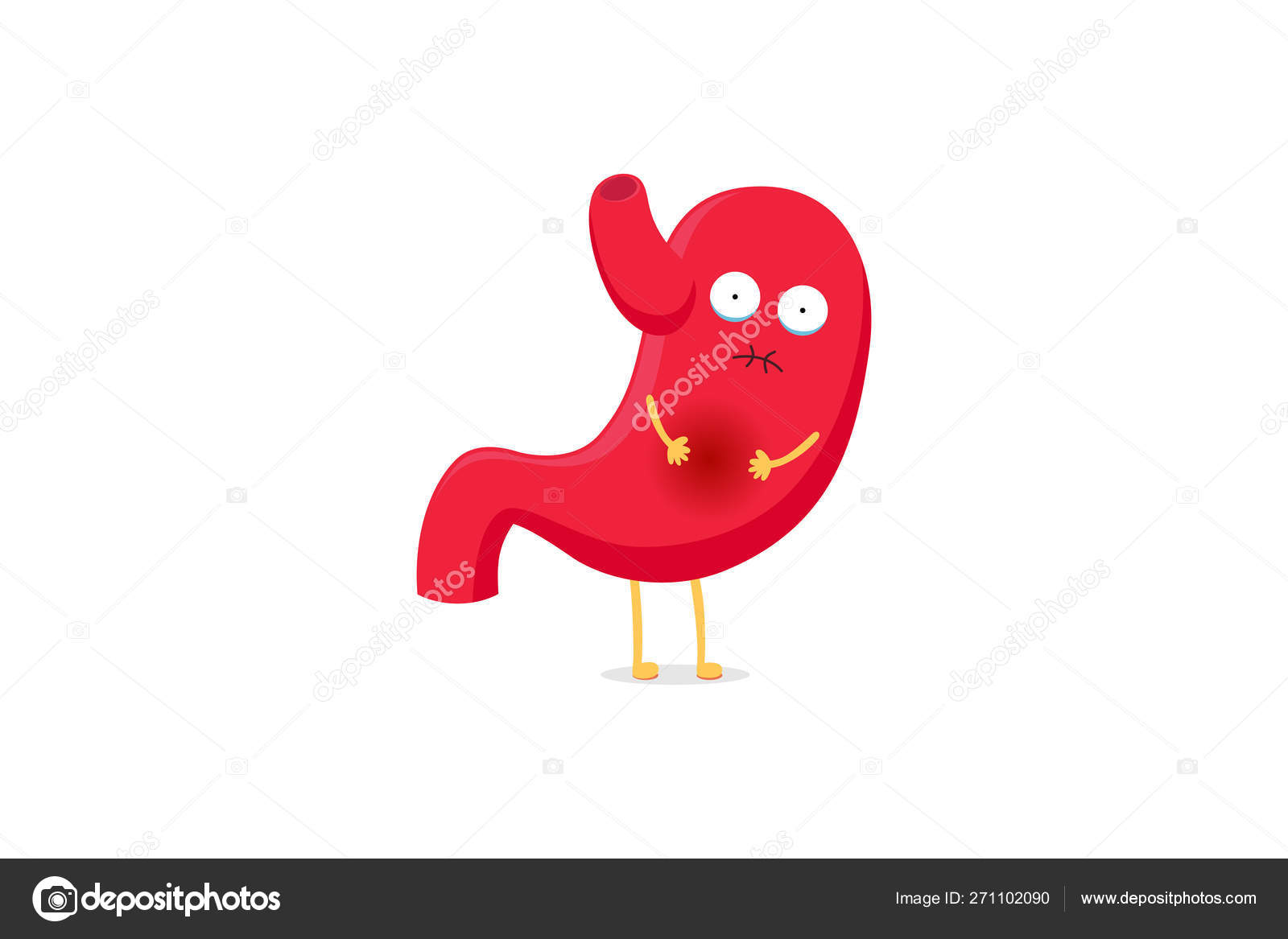 funny stomach pain cartoon