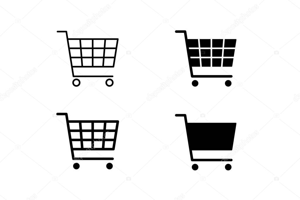 Shopping basket cart vector icon. Vector illustration