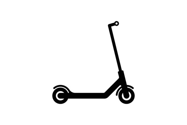 Beyaz arka plan üzerinde Vektör elektrikli scooter simgesi modern düz tasarım — Stok Vektör