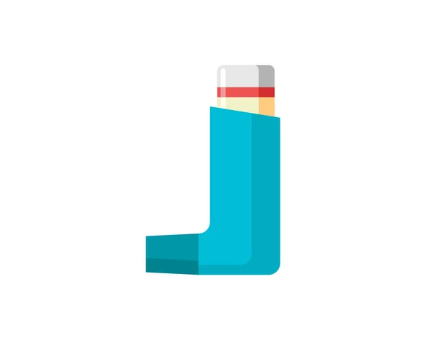 Allergie Asthma blau Inhalator Spray. Inhalationssymbol. Medikament Flat Vector Illustration — Stockvektor