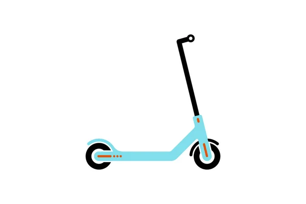 矢量电动浅蓝色滑板车图标现代平面设计在白色背景 — 图库矢量图片