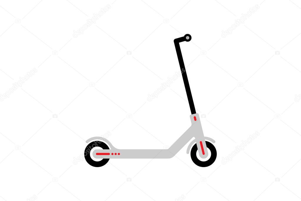 Vector electric scooter icon modern city transport flat style design on white background