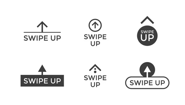 Veeg omhoog knop scrollpictogram icon set voor Blogger Web UI ontwerp. Vector pijl omhoog voor toepassing en sociale netwerk verhalen. EPS-illustratie — Stockvector