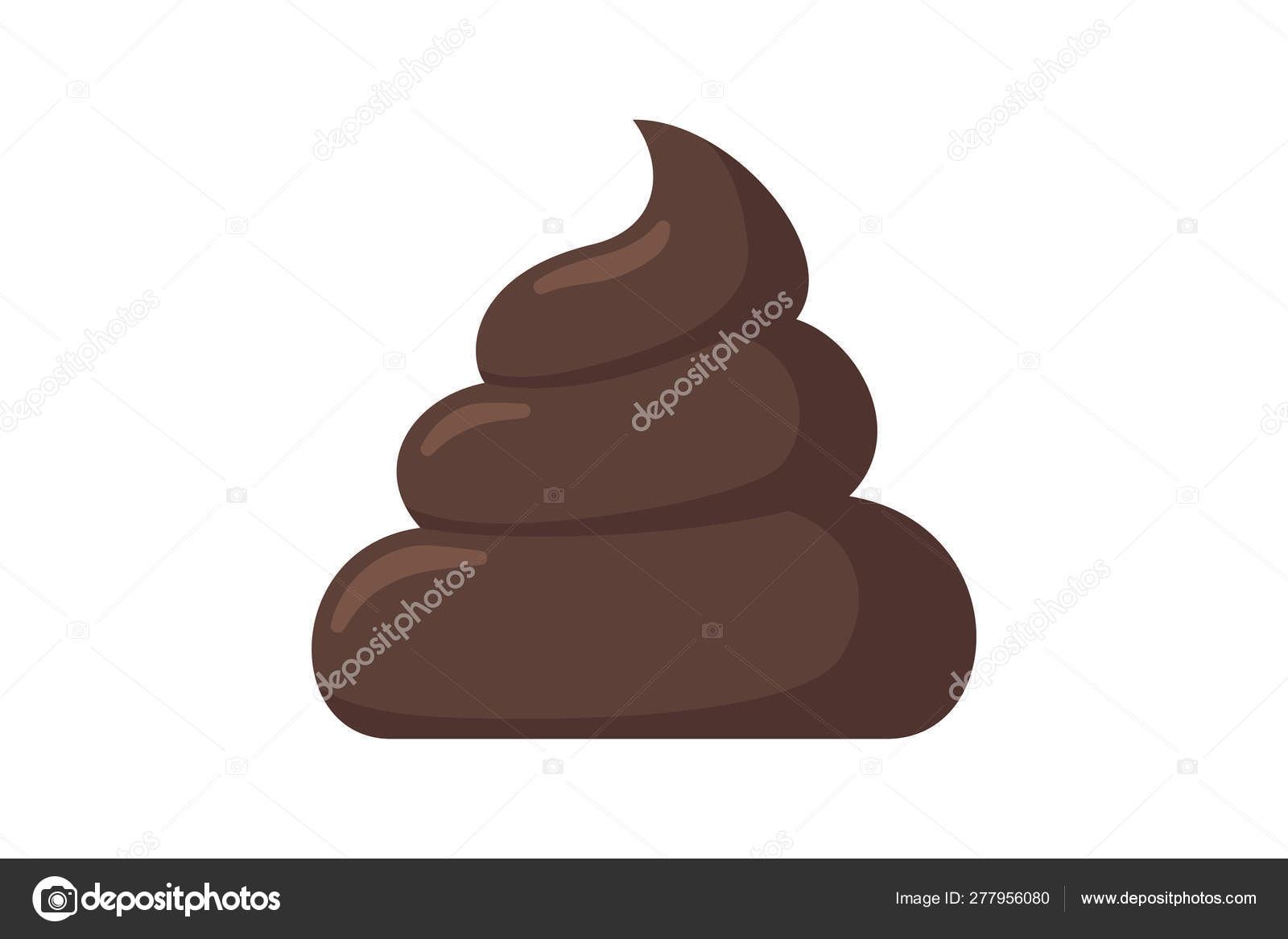 Brown piece of shit. Cartoon poop icon. Feces vector emblem illustration Stock Illustration by