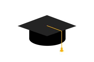 Mezuniyet şapkası. Eğitim kavramı. Vektör çizimi