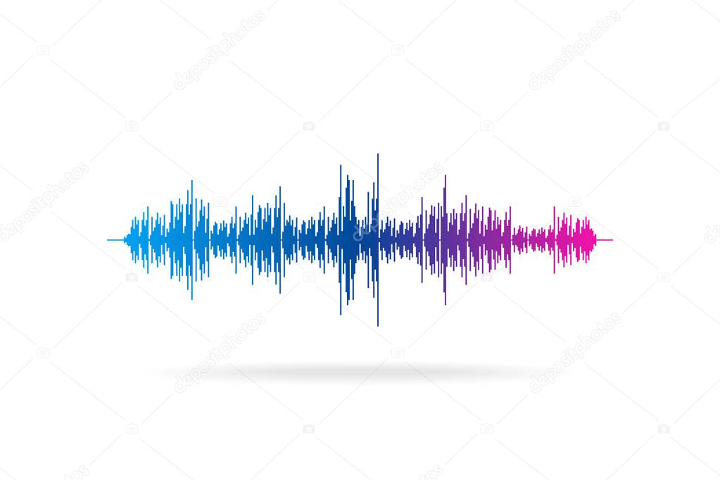 Sound wave abstract digital equalizer. Motion vector music element concept