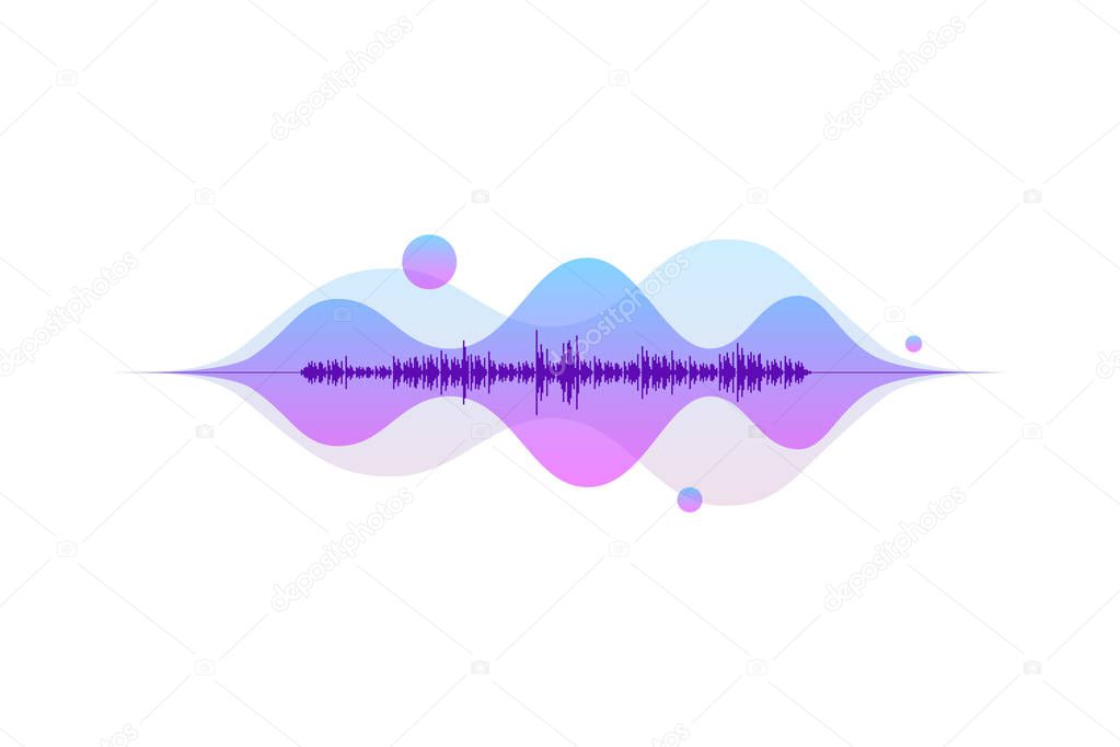 Sound wave abstract digital equalizer. Motion light flow vector music element concept