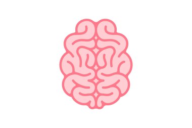 Beyin zekası zihin işareti. Merkezi sinir sistemi organı siyah simgesi. Vektör fikir sembolü illüstrasyon