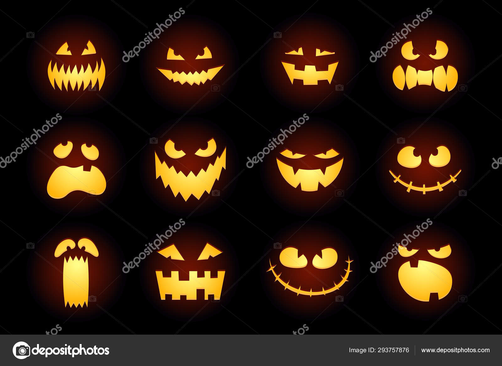 Conjunto de personagens jack'o lantern concept