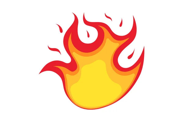 Ogień Płomień ikona emoji. Na białym tle znak emotikonu z izolowanym znakiem ognisko. Ilustracja wektorowa — Wektor stockowy